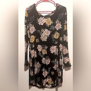 Navy blue flowered dress